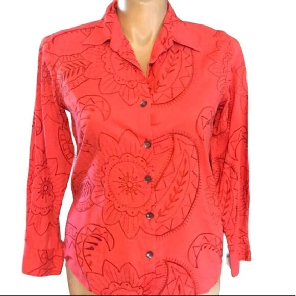 Embroidered Chico's Top Medium - Picture 1 of 5